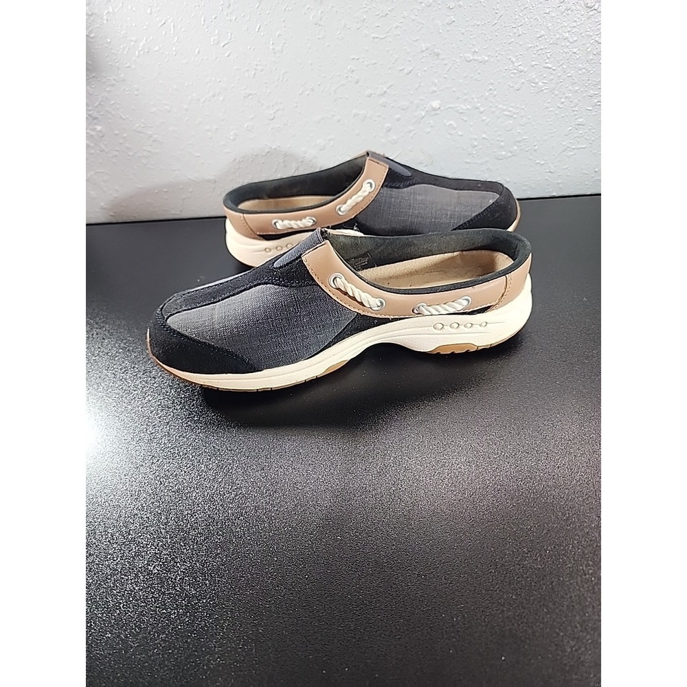 EASY SPIRIT Denim Clogs size 7M Navy Blue & White Fabric Cushion Insulated - Picture 7 of 10